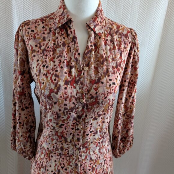 Soya Concept Minea Button Down Maxi Dress Long Sleeves Berry Blend Size XS - Picture 4 of 15